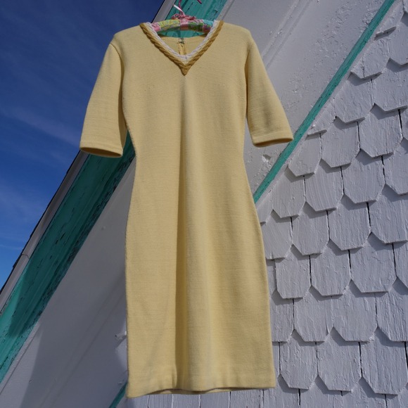 Vintage 60s/70s super butter cream super soft knit dress - Picture 4 of 8